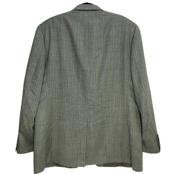 RALPH LAUREN MENS Sport Coat Blazer GRAY Herringbone SILK & WOOL 46L - Picture 2 of 10